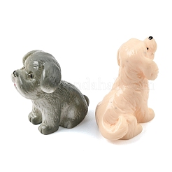 不透明な樹脂製の犬の置物  マイクロランドスケープ ホームオフィス デスクトップ装飾  ミックスカラー  25~30.5x26~32x15.5~17mm&nbsp;RE-CBA1AA1-05A