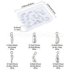 24Pcs 6 Styles Vegetables 304 Stainless Steel Charms&nbsp;STAS-FS0002-11