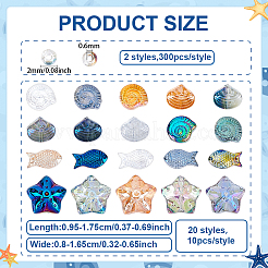 800Pcs Ocean Theme Electroplate Glass Beads&nbsp;EGLA-ME0001-01