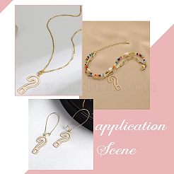16個2色201ステンレスペンダント  レーザー切断  疑問符  ゴールデン·ステンレス鋼色  28x14x1mm  穴：1.6mm  8個/カラー&nbsp;STAS-DC0006-56