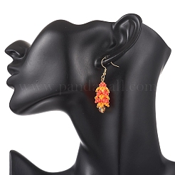 304 Stainless Steel Glass Seed Beads Tree Dangle Earrings&nbsp;EJEW-MZ00738