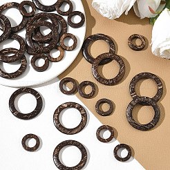 35Pcs Wood Jewelry Findings Coconut Linking Rings&nbsp;COCO-YW0001-01
