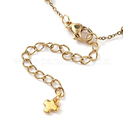 304 Stainless Steel Cable Chain Cross Tassel Anklets for Women&nbsp;AJEW-AN00676