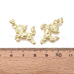 真鍮チャーム  馬のチャーム  18KGP本金メッキ  27.5x20~21x2.5mm  穴：5x3mm&nbsp;KK-N287-45E-G