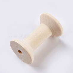 ワイヤーのための木製の空のスプール  スレッドボビン  湯通しアーモンド  48~48.5x31~31.5mm  穴：3.5mm&nbsp;WOOD-L006-20B