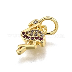 Rack Plating Brass Micro Pave Cubic Zirconia Pendants&nbsp;KK-K401-69G