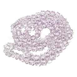 ベーキングペイント透明ガラスビーズ連売り  スター  プラム  8x8x4mm  穴：0.8mm  約101~102個/連  29.13~29.53インチ（74~75cm）&nbsp;DGLA-A07-T8mm-KD03