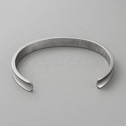 Stainless Steel Open Cuff Bangles&nbsp;BJEW-WH0516-03P
