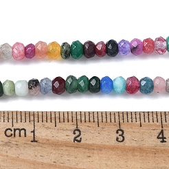 染め天然マレーシアジェイド翡翠ロンデルビーズ連売り  多面カット  ミックスカラー  4x2~3mm  穴：1mm  約110~115個/連  14インチ&nbsp;G-E316-2x4mm-55