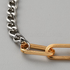 Brass Curb & Paperclip Chain Bracelets for Women&nbsp;BJEW-WH0016-64