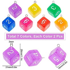 14Pcs 7 Colors Acrylic Pendants&nbsp;TACR-SC0001-12