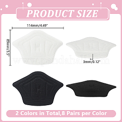 16足2色布製粘着ヒールクッション  滑り止めヒールパッド  女性用・男性用靴のインソール  スポンジで  ミックスカラー  89x114x3mm  8ペア/カラー&nbsp;FIND-HY0005-21
