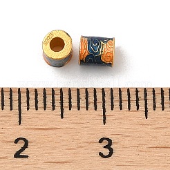 マットゴールドカラー 925 スターリングシルバービーズ  エナメル  雲のある柱  s925スタンプあり  マリンブルー  4x3.5mm  穴：1.6mm&nbsp;STER-M113-06MG