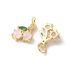 Brass Micro Pave Cubic Zirconia Pendants&nbsp;KK-A252-35G
