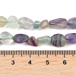 天然石蛍石ビーズ連売り  ナゲット  タンブルストーン  6~12x5~7x3.5~4.5mm  穴：0.7~0.8mm  約21~24個/連  7.87''~8.39''（20~21.3センチメートル）&nbsp;G-K395-B07-01