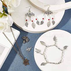 Tibetan Style Alloy Leaf Pendants&nbsp;TIBEP-PH0001-10-LF