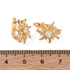 SHEGRACE Brass Micro Pave Cubic Zirconia Hoop Earring Findings&nbsp;XGRQ7H025-951G