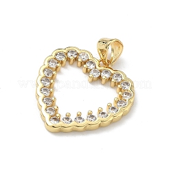 Brass Micro Pave Clear Cubic Zirconia Pendants&nbsp;KK-H537-28A-G