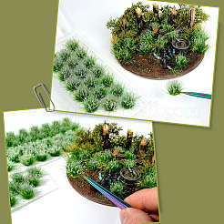 樹脂製ミニグラスタフト  人工芝モデル  DIYサンドテーブル素材用  きいろ  10~18mm&nbsp;AJEW-WH20120-10A-05