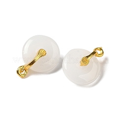 ガラスチャーム  黄金合金発見  ドーナツ/パイディスクチャーム  ホワイトスモーク  17x12x6~7mm  穴：1.5mm&nbsp;GLAA-K065-02G-03