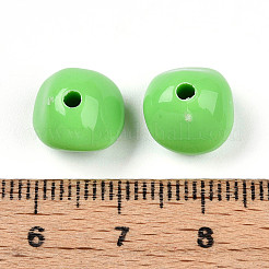 不透明なアクリルビーズ  ナゲット  薄緑  8x11x11mm  穴：2mm  約806個/500g&nbsp;SACR-T017-33A