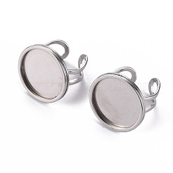 Tarnish Resistant 201 Stainless Steel Cuff Ring Findings&nbsp;STAS-S080-040F-P