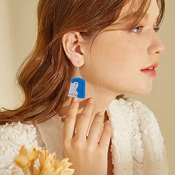 女の子用3Dプリントチャームダングルイヤリング製作キット  抽象的な顔のアクリルパーツを含む  樹脂と  真鍮のピアスフックと丸カン  ミックスカラー&nbsp;DIY-OC0007-64