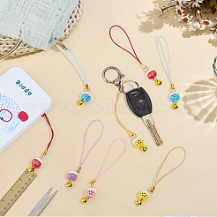 Handmade Printed Porcelain Beads Pendant Decorations&nbsp;HJEW-MA00043