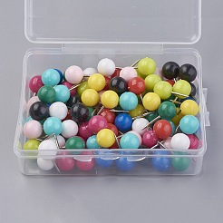 固定された袋の金属フレームのための縫製クラフト位置決め針  ステンレススチールピン  プラスチックヘッド付き  ミックスカラー  19.5mm  ヘッド：10mm  ピン：1.2mm  10色/ボックス  100セット/箱&nbsp;TOOL-WH0025-01-B