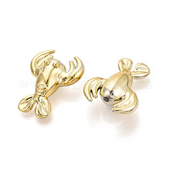 メッキアクリルビーズ  ロブスター  黄金メッキ  36.5x27.5~28x13~13.5mm  穴：2.5mm&nbsp;SACR-T017-85