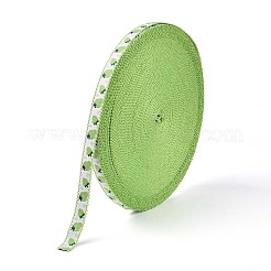 ポリエステルのイチゴリボン  服飾用  黄緑  1/2インチ（14mm）&nbsp;OCOR-T016-04G