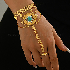 Bohemian Alloy Floral Link Ring Bracelets for Women&nbsp;NH6522