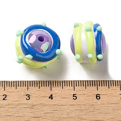 手描きのアクリルとエナメルビーズ  暗紫色  14.5~15.5x16.5~21.5x16~20mm  穴：2~2.8mm&nbsp;MACR-K354-38J