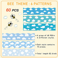 60pcs Coated Paper Border Decorative Stickers&nbsp;STIC-WH0020-001