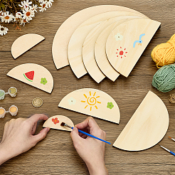 未完成の木製シート10枚  半円  湯通しアーモンド  38~153x76~306x5mm&nbsp;WOOD-PH0003-99