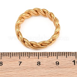 ねじれた編み込みチェーン形状の304ステンレススチール製メンズ指輪  ゴールドカラー  6mm  内径：20mm&nbsp;SA-CBA3D5E-01G