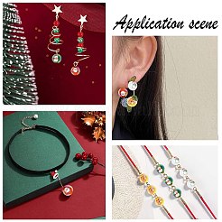 クリスマステーマプリント不透明アクリルビーズ50個  ラウンド  ミックスカラー  16mm  穴：2.2mm&nbsp;OACR-CJ0002-20
