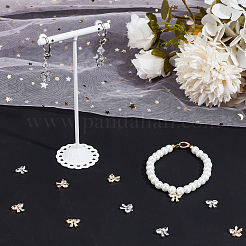 12Pcs 2 Colors Brass with Clear Cubic Zirconia Charms&nbsp;ZIRC-BBC0002-64