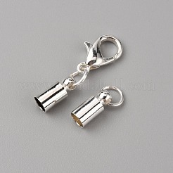 真鍮カニカン  コー​​ドが終了すると  銀  33mm  コー​​ド終了：9x4mm  内径：3.5mm  10個/袋&nbsp;FIND-WH0044-78S
