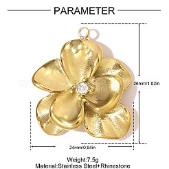 304 Stainless Steel Rhinestone Pendants&nbsp;STAS-OY007-89G