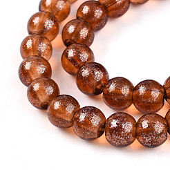 Transparent Spray Painted Glass Bead Strands&nbsp;DGLA-R050-6mm-12