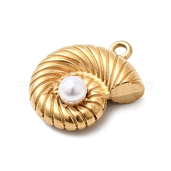 304 Stainless Steel & ABS Plastic Pearl Pendants&nbsp;STAS-G369-04G-02