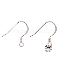 925スターリングシルバーピアスフック  スタンプ925個付き  銀  16x19x1.4mm  穴：1.5mm  24ゲージ  ピン：0.5mm&nbsp;STER-K167-049D-S