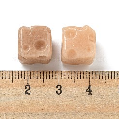 天然アラシャン瑪瑙ビーズ  キューブチーズ  ベージュ  9~10x9~10x9~10mm  穴：1.4mm&nbsp;G-M442-01A