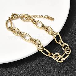 304 Stainless Steel Figaro Chains Bracelet for Women&nbsp;BJEW-Z140-03G
