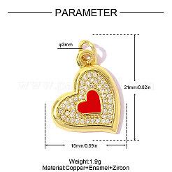 Brass Micro Pave Cubic Zirconia Pendants&nbsp;KK-OY015-74G