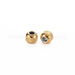 201ステンレスビーズ  コラム  カドミウムフリー＆ニッケルフリー＆鉛フリー  ロンデル  ゴールドカラー  6x5.5mm  穴：2mm&nbsp;STAS-N088-35B-01G
