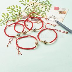 Round with Evil Eye Braided Bead Bracelet for Girl Women&nbsp;BJEW-JB06974