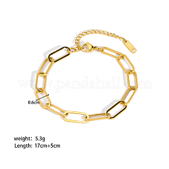 Simple 304 Stainless Steel Paperclip Chains Bracelets for Summer Beach&nbsp;PM6439-9