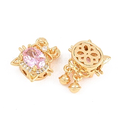 Brass Micro Pave Cubic Zirconia Beads&nbsp;KK-A298-13G-01